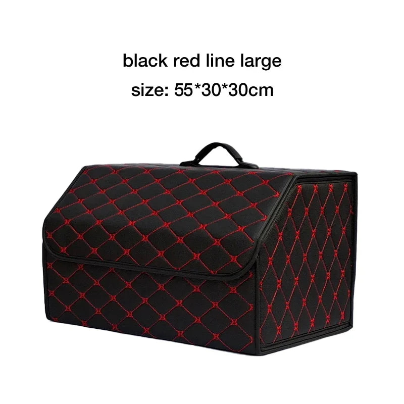 Car Trunk Organizer Box Large Capacity Folding Leather Storage Bag