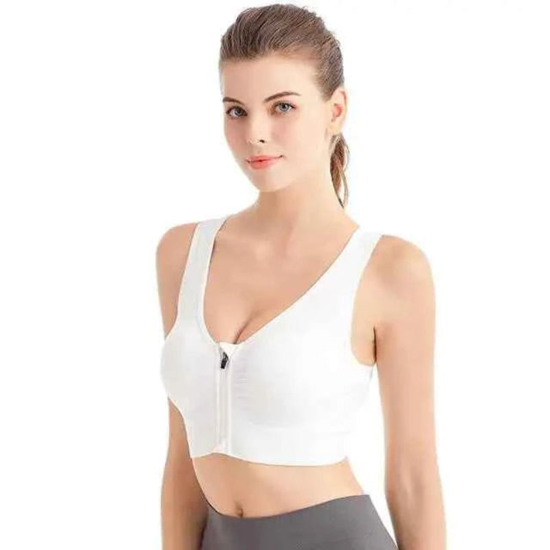 Running Fitness Sports Bra Front Zipper Women's Underwear Shockproof without Underwire Bralette Breathable Seamless Brassiere