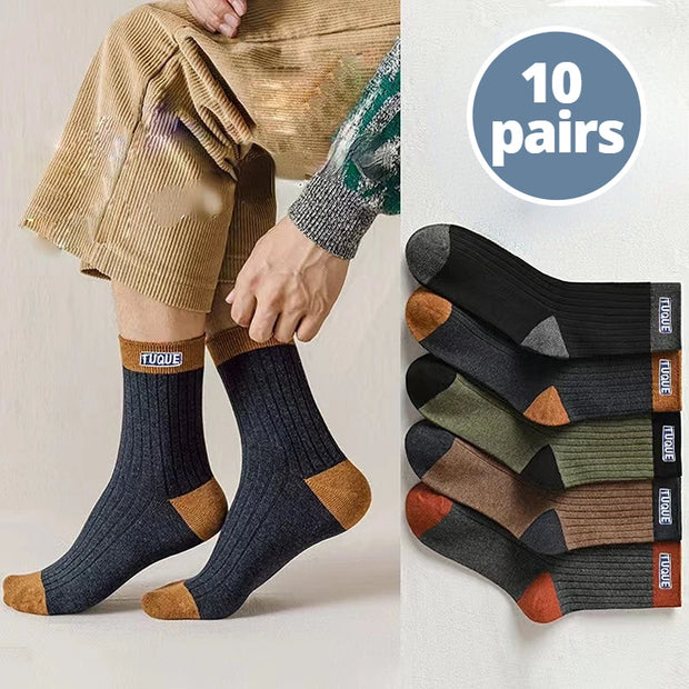Men’s Cotton Crew Socks – Comfortable & Durable 10-Pair Pack | Multi-Color Options