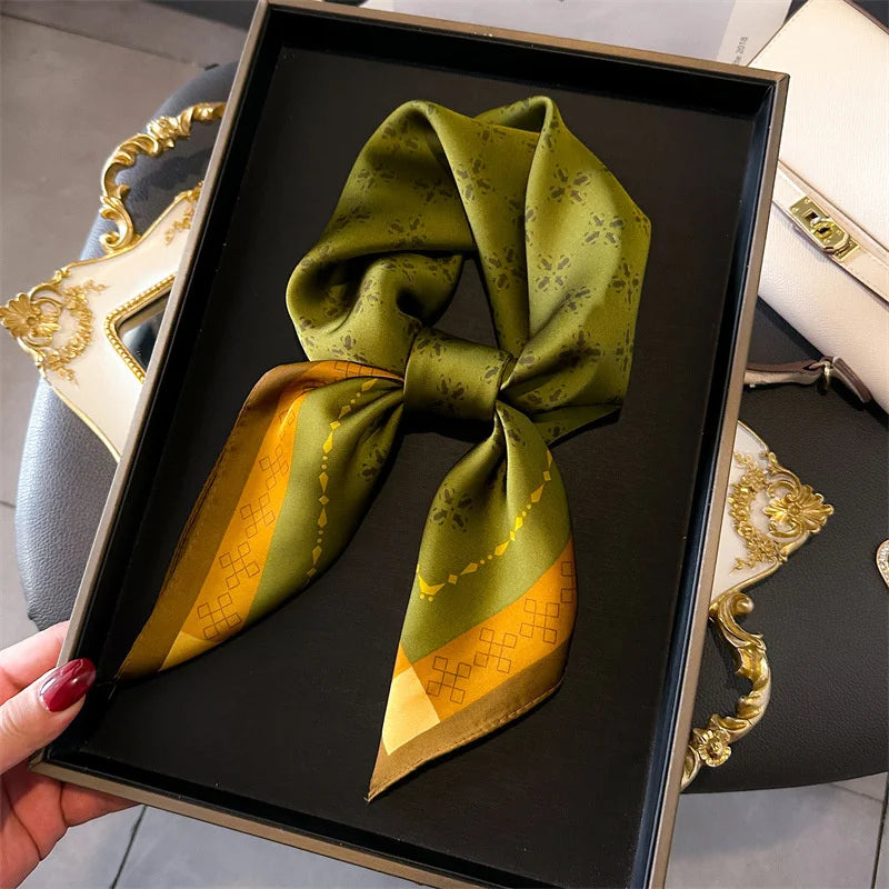 Women’s Printed Square Hair Scarf for Neck and Bag Styling
