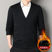 FLEECE Men's Smart Casual V-Neck Button Knit Cardigan Sweater – Long Sleeve