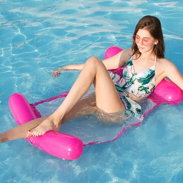 Inflatable Pool Lounger – Floating Chair with Backrest & Armrest | Multi-Color Adult Pool Float