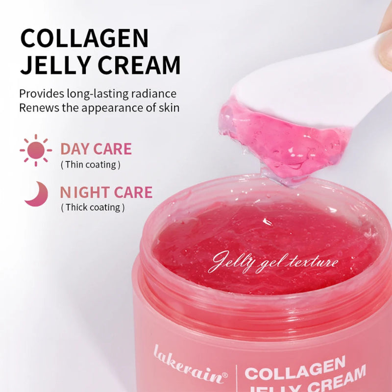 lakerain Collagen Jelly Cream 100ml – Hydrolyzed Collagen & Niacinamide Moisturizer for Face, Neck & Hands