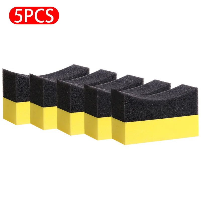 5/10Pcs Car Cleaning Sponge Brush Set Wheel Tire Washing Pads