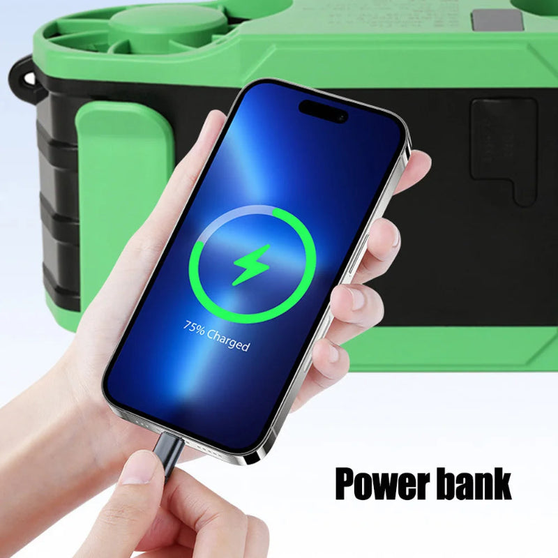 TIASTHAN 30000mAh Rechargeable Waist Clip Fan with 7 Speeds, Digital Display and Power Bank Function