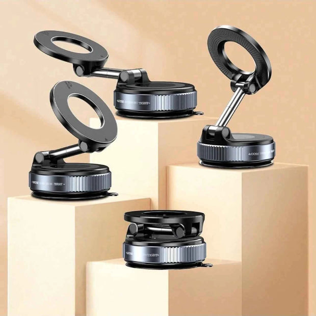 2pcs 360° Rotating Mechanical Vacuum Suction Cup Car Phone Holder, Magnetic Phone Stand, Suitable For IPhone, Android Phones, Navigation, Birthday Gift, Family & Friends, Car Accessories