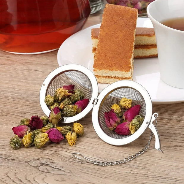 Stainless Steel Tea Infuser Ball with Chain Hook for Loose Leaf Tea