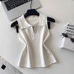 Colorful Zip-Up Collar Knit Tops by Sing Reiny