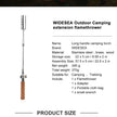 WIDESEA Long-Handle Detachable Stainless Steel Camping Torch with Wooden Grip & Carry Pouch