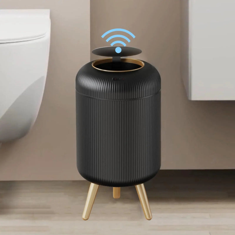 Automatic Smart Trash Can with Lid – Small Plastic Motion Sensor Waste Bin for Bedroom, Bathroom & Kitchen