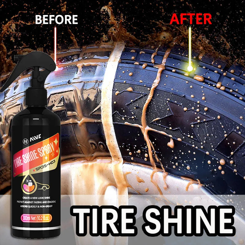 Tire Black Shine Spray High Gloss Rubber Tire Restorer