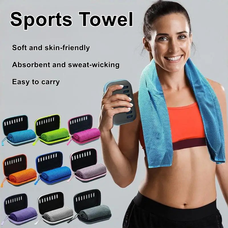30×80cm Cooling Sports Towel with EVA Case