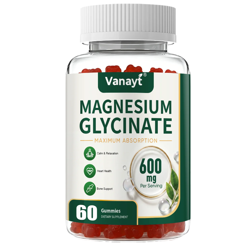 Magnesium Glycinate 600mg Per Serving with Black Pepper, Vitamin D3 & B6 – Muscle, Joint, Nerve & Nighttime Relaxation Support