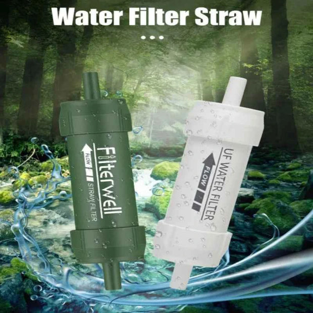 Filterwell Portable Mini Water Filter Straw with 0.01-Micron UF Membrane for Camping and Hiking