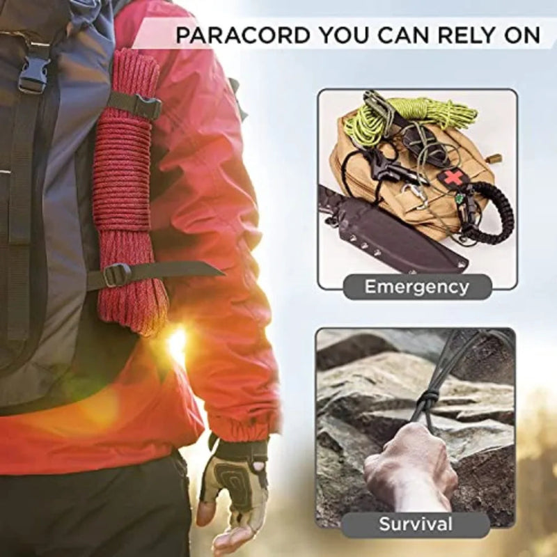 TECEUM Tactical Paracord Rope 4mm 5/32 Nylon Survival Cord 750LB Strength for Camping & Preppers Gear