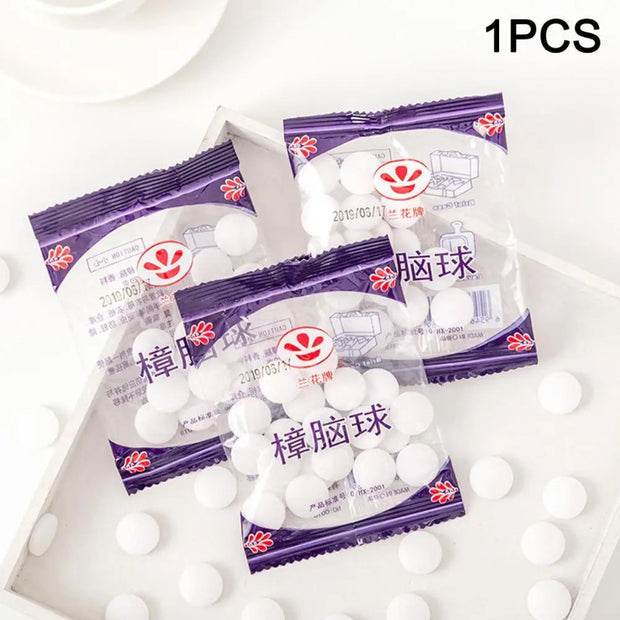 Household Camphor Balls for Moth Protection – 1/3/5/10/20 Bags Anti-Mildew & Anti-Insect Wardrobe Freshener