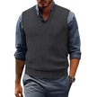 Men's V Neck Cable Knit Sweater Vest Sleeveless Lightweight Pullover