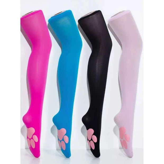 Cat Paw Thigh High Stocking Cosplay Paw Pad Socks Kitten Paw Over Knee Stockings