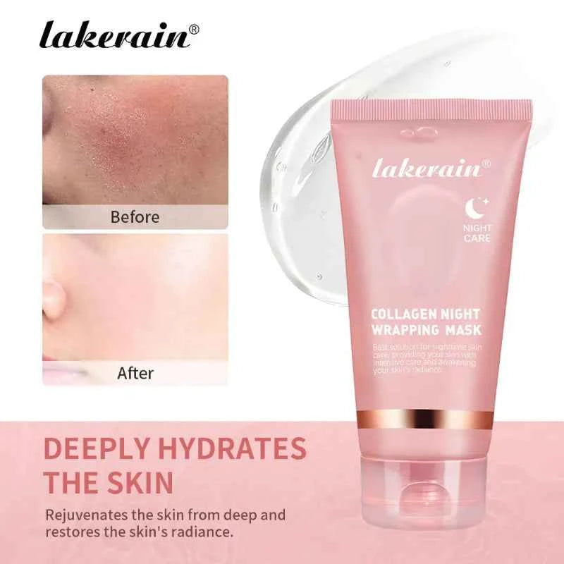 Korean Collagen Overnight Wrapping Peel Off Facial Mask Moisturizing Hydrating Brightening Skin Care Mask
