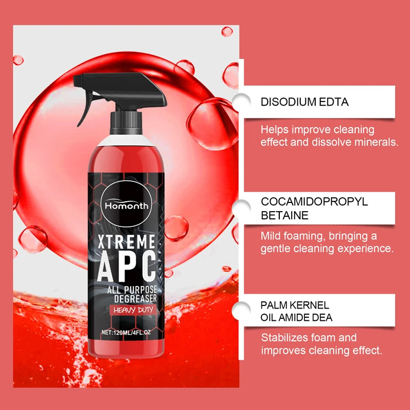 120ml All-Purpose Car Cleaner Degreaser – Interior & Exterior Foam Spray