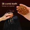 Wooden Body Massage Brush with 28 and 33 Rounded Comb Teeth, Finger Grip Handle & Hand Strap