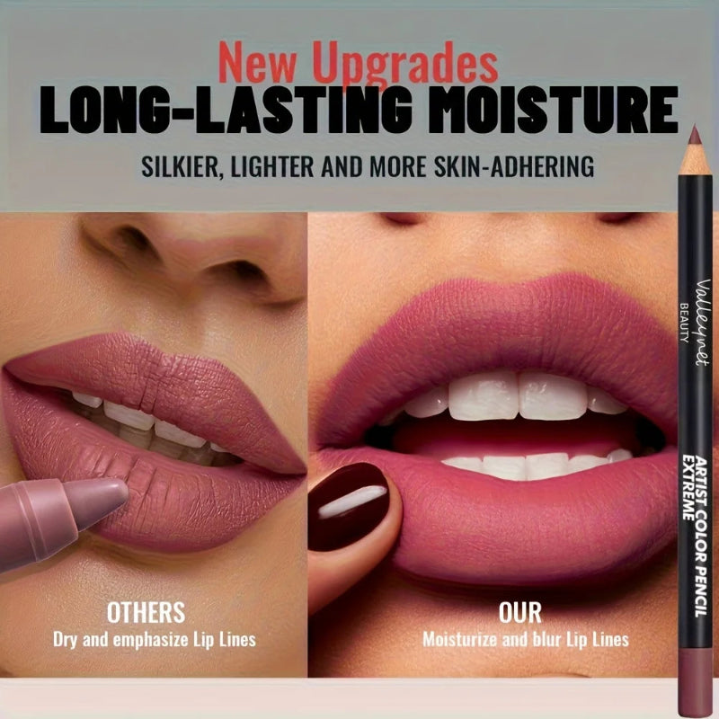 2pcs Matte Lip Liner & Lip Gloss Set Long-Lasting Waterproof Lip Makeup Combo