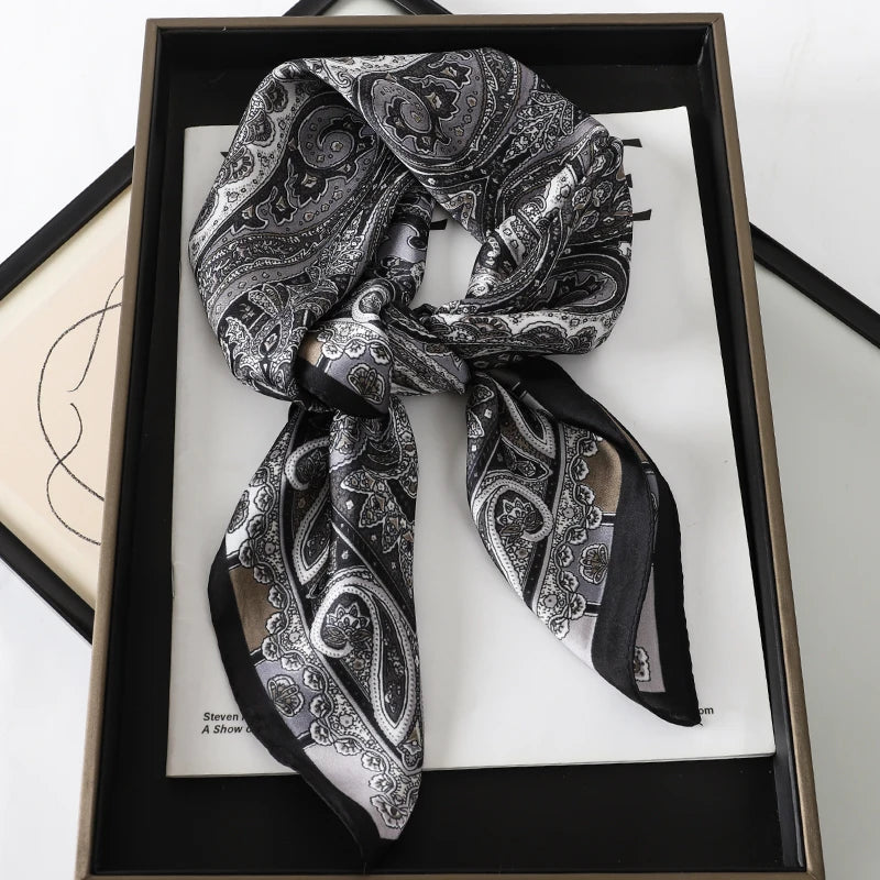 Women’s Printed Square Hair Scarf for Neck and Bag Styling