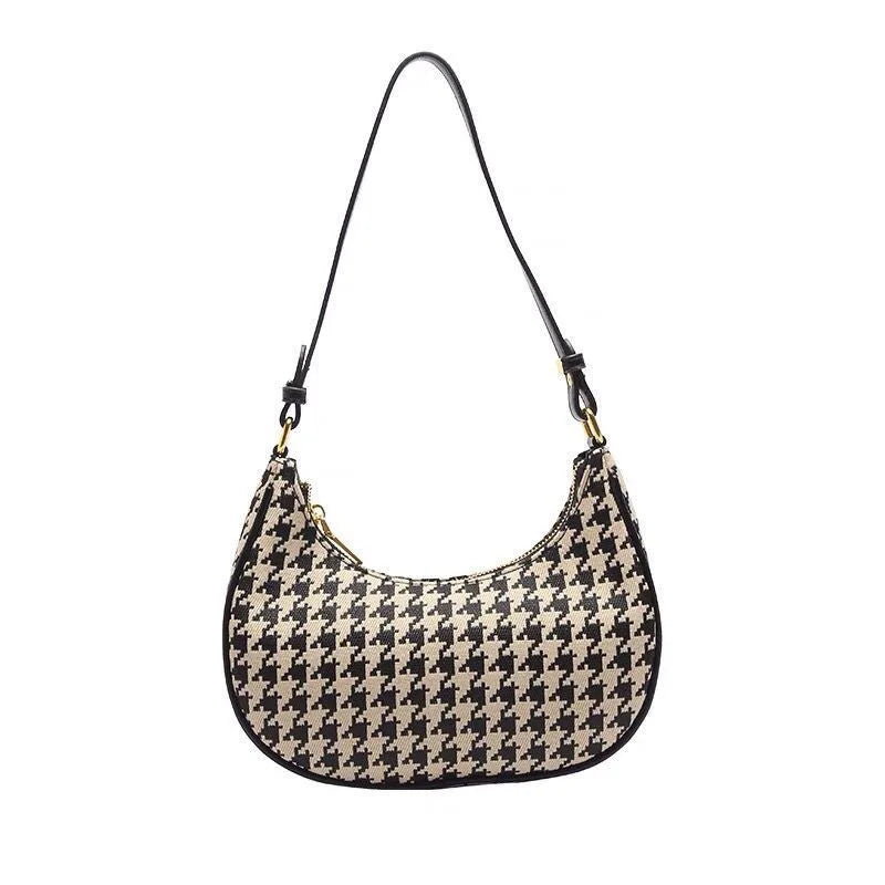 CHEROSE & KEITH Women’s Houndstooth Crescent Shoulder Bag