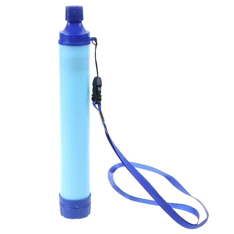 Portable Outdoor Water Filter Straw Kit with Collapsible Water Bag