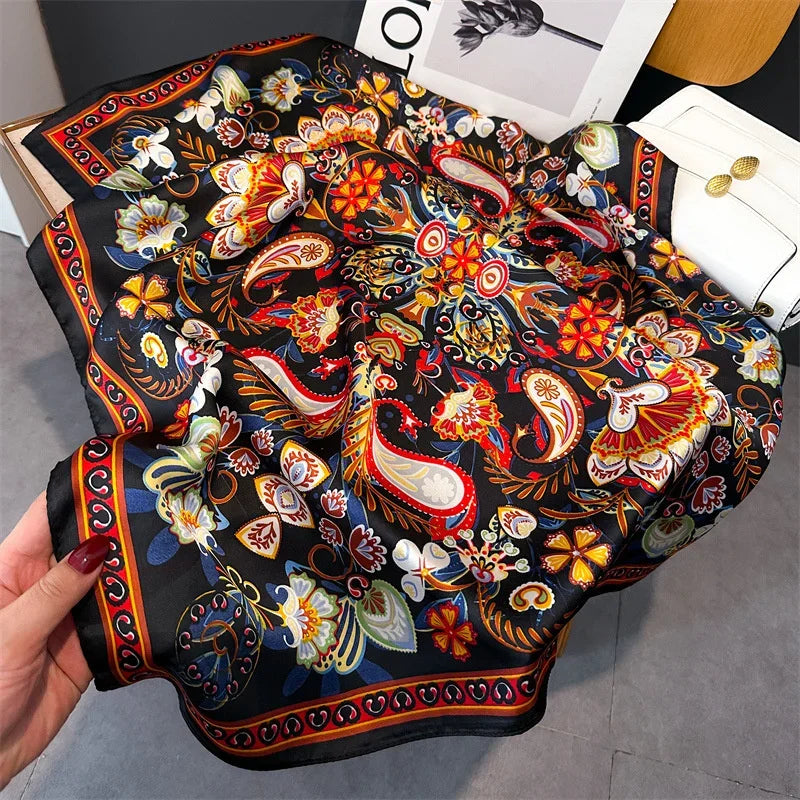 Women’s Luxury Print Neckerchief Scarf for Hair Neck and Handbag