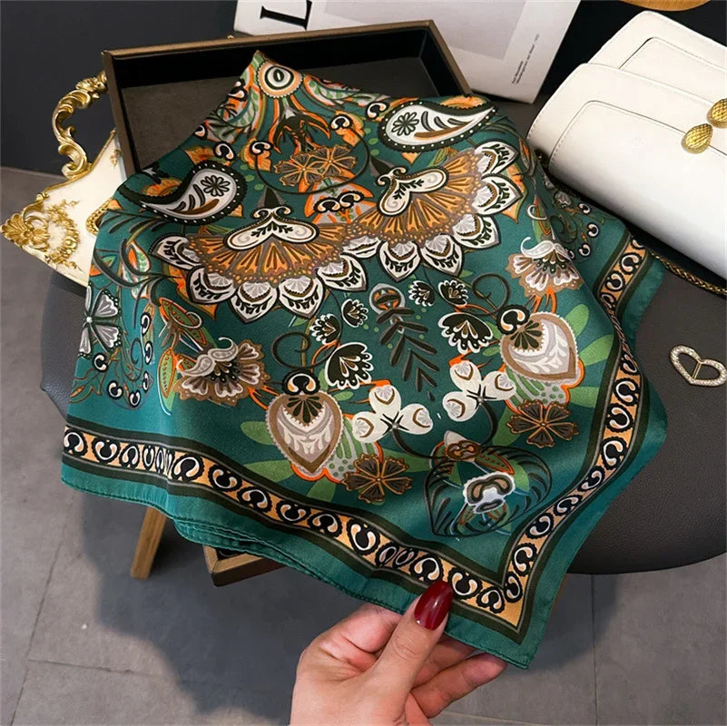 Women’s Luxury Print Neckerchief Scarf for Hair Neck and Handbag