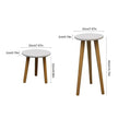 Wooden Round 3-Leg Flower Stand – White Top Plant Display Table in Two Sizes