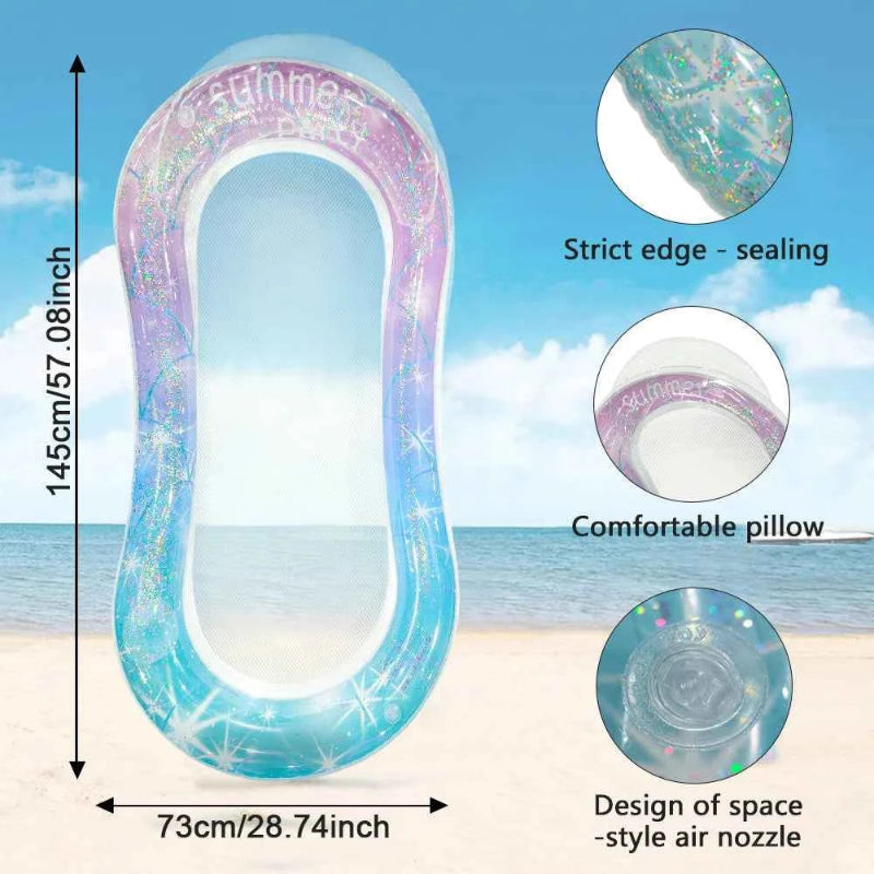 Inflatable Adult Swimming Pool Lounge Chair Floating Boat - Large Beach Daylight Bath Floating Raft Daylight Bath Lounge Water Floating Row, High-Looking Swimming Pool Floating Tube