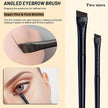 2-Piece Angled Eyeliner Brush Set – Precision Slanted Makeup Brushes for Eyeliner, Brows & Detail Work (Black or Silver)