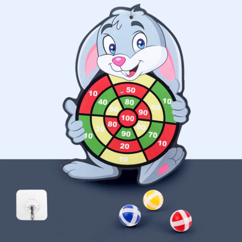 Montessori Cartoon Animal Dart Board Sticky Ball Game for Kids 2-4 Years Educational Interactive Toy Baby Family Indoor Activity