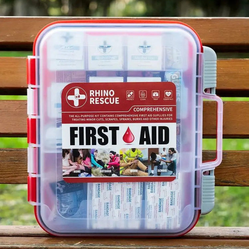 RHINO RESCUE 350 Piece First Aid Kit OSHA Emergency Medical Supplies with Portable Case for Home, Office & School