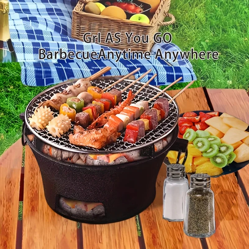 KL1 Cast Iron Charcoal & Alcohol Stove Portable Outdoor Cooking Stove for Camping, Picnic, BBQ & Preppers Gear