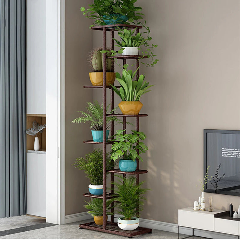 Tall Multi-Tier Plant Stand – Indoor Flower Pot Display Rack in Bronze, White & Dark Grey
