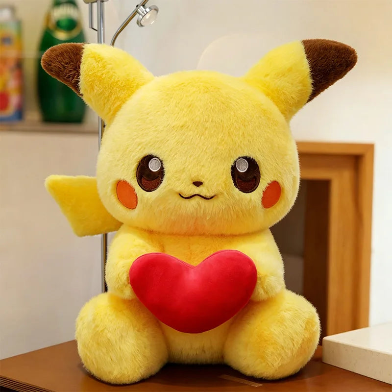 Pikachu Heart Holding Plush Toy - 30cm, 50cm & 60cm