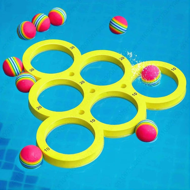 1+10pcs Swimming Pool Toss Game Set, Family Water Sports Floating Pool Toys, Throwing Game ，Suitable for Family Friends