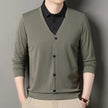 Men's Fake Two-Piece Polo Shirt – Long Sleeve Collar Knit Top Casual Fashion Sweater