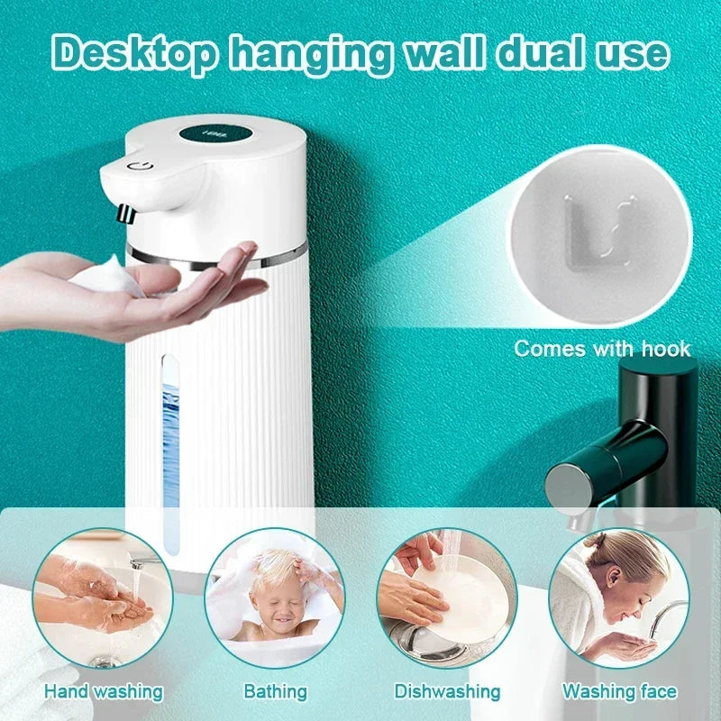 420ML Automatic Smart Sensor Soap Dispenser – Wall-Mounted Electric Foam & Liquid Pump