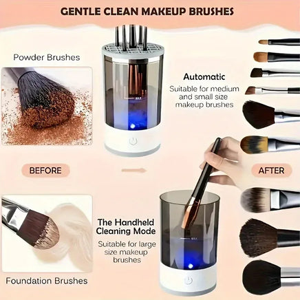 USB Powered Makeup Brush Cleaner & Dryer – Battery-Free Plug & Play Cosmetic Brush Cleaning Tool