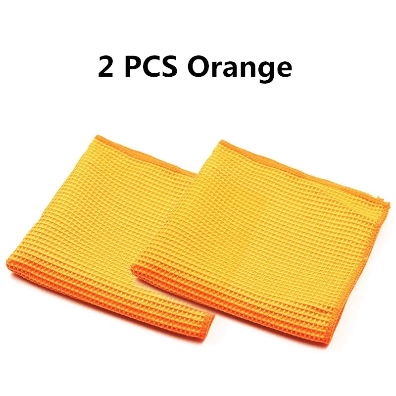 2PC Car Wash Microfiber Waffle Weave Towels 40×40cm