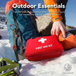 210-Piece Portable First Aid Kit with Red Zippered Medical Bag for Car, Travel and Outdoor Use