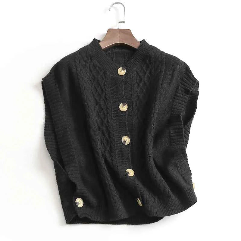 Knitted Button-Up Vest – Stylish Casual Wear for Women | Multi-Color Options