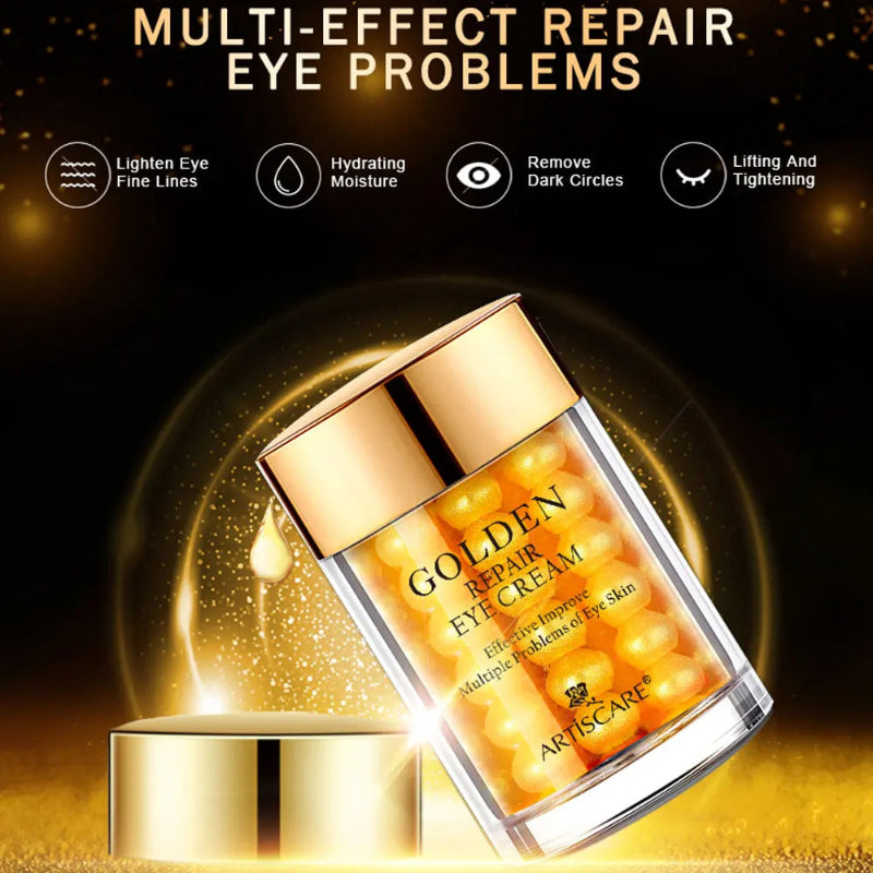 ARTISCARE 24K Gold Serum Set 3PCS – Hydrating Face Essence, Golden Repair Eye Cream & Anti-Wrinkle Skin Care Kit