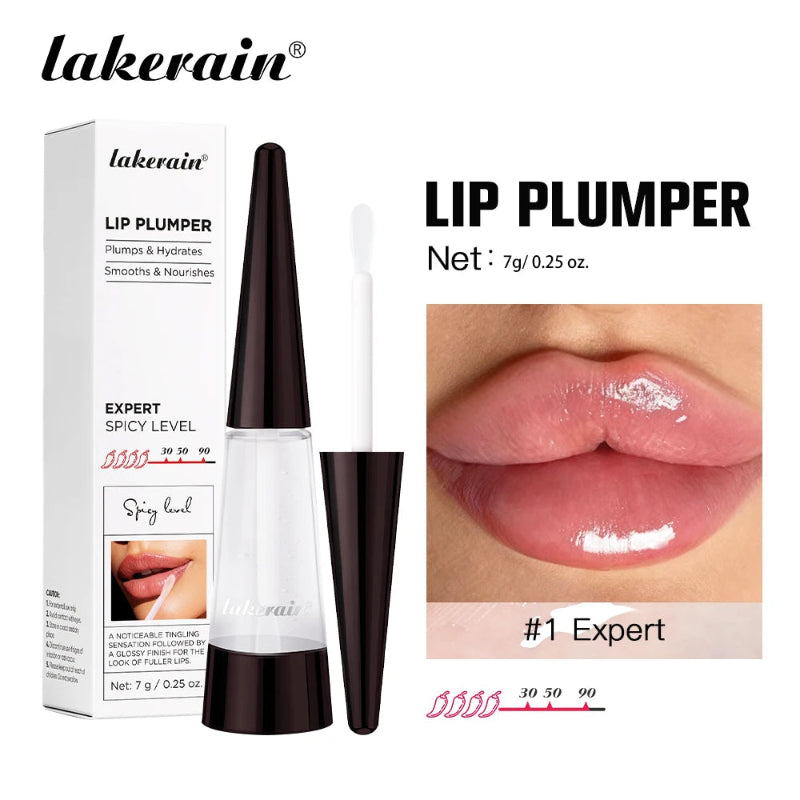 Lakerain Lip Plumper Gloss – Deep Hydration High-Shine Volumizing Lip Moisturizer