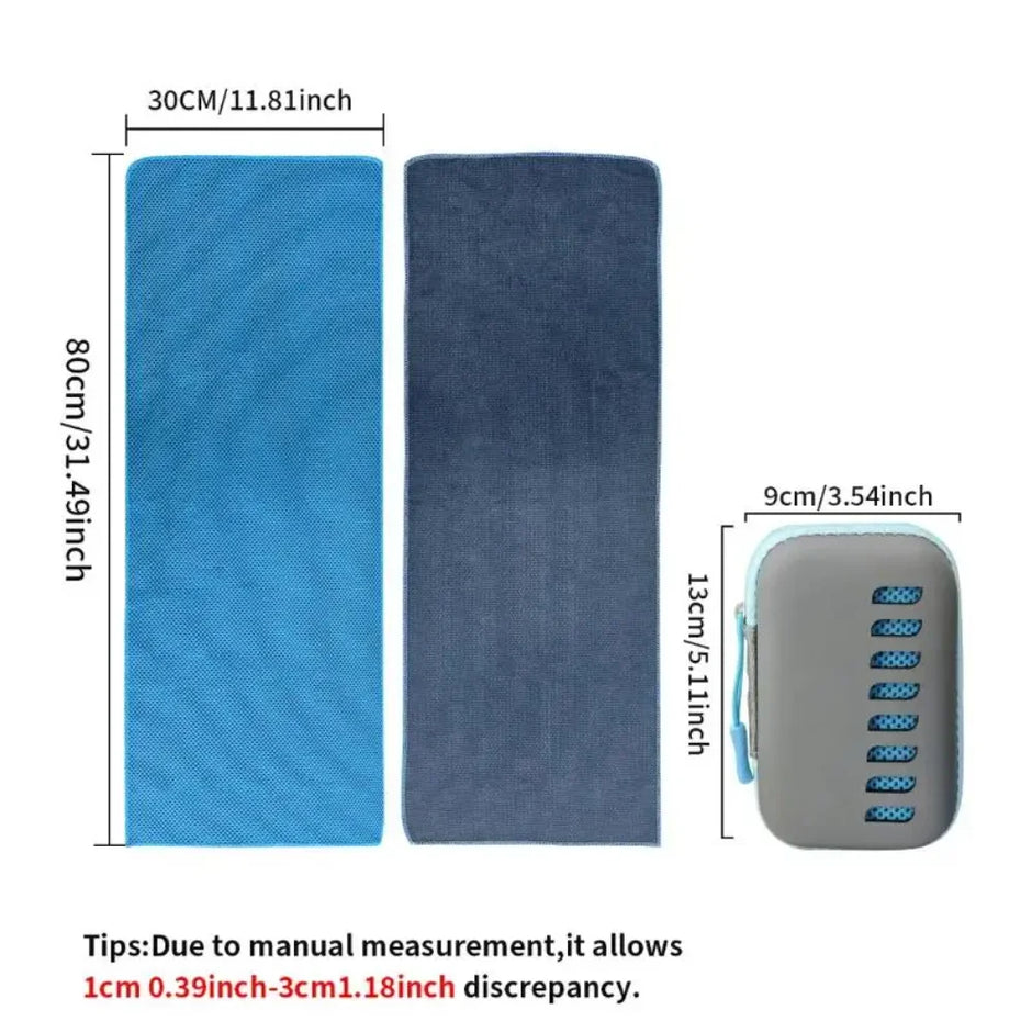 30×80cm Cooling Sports Towel with EVA Case