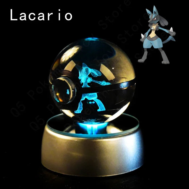 3D Pokémon Crystal Ball 5cm with Multicolor LED Base